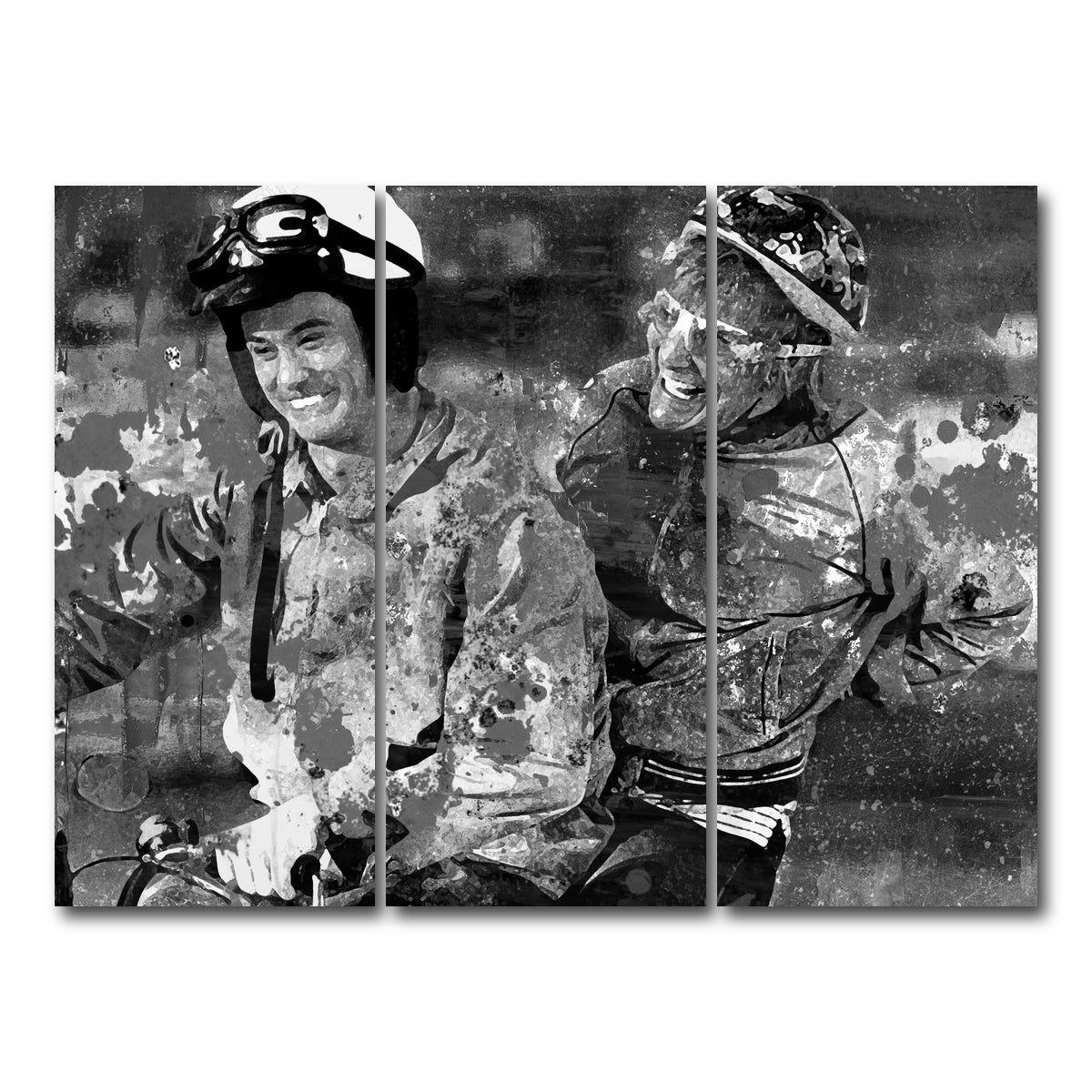AUTO-MOCKUP WHITE | Dumb and Dumber Grayscale | 3 Piece | Gallery Wrap Canvas | group=8x18