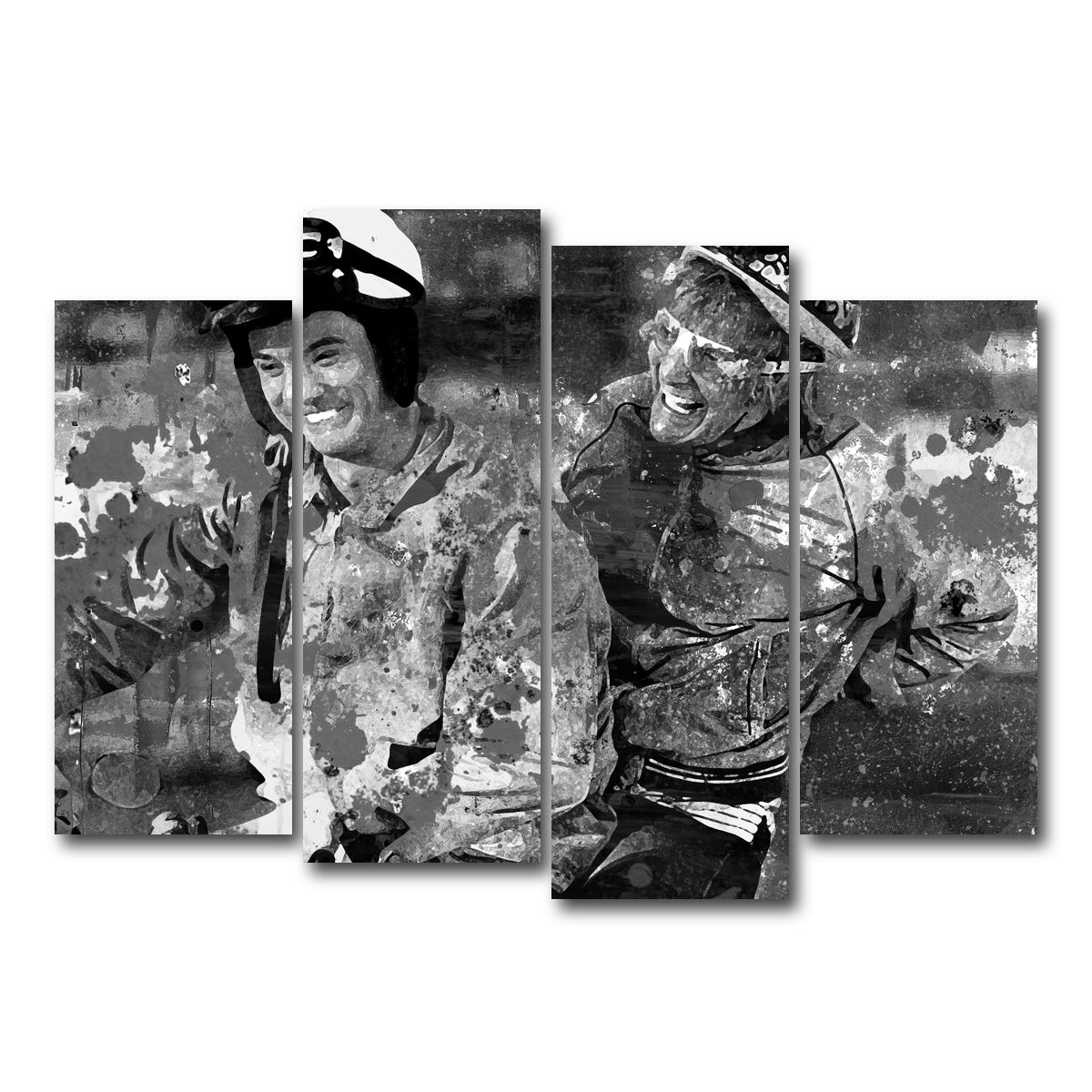 AUTO-MOCKUP WHITE | Dumb and Dumber Grayscale | 4 Piece | Gallery Wrap Canvas | group=4_normal