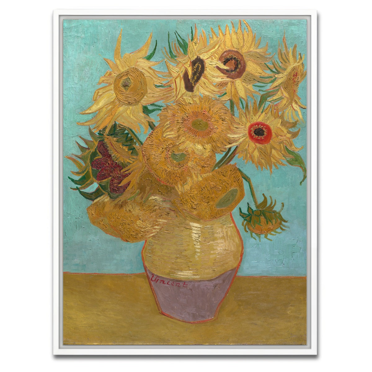 AUTO-MOCKUP WHITE | Dutch Sunflowers | 1 Piece | White Framed Canvas | group=3x4