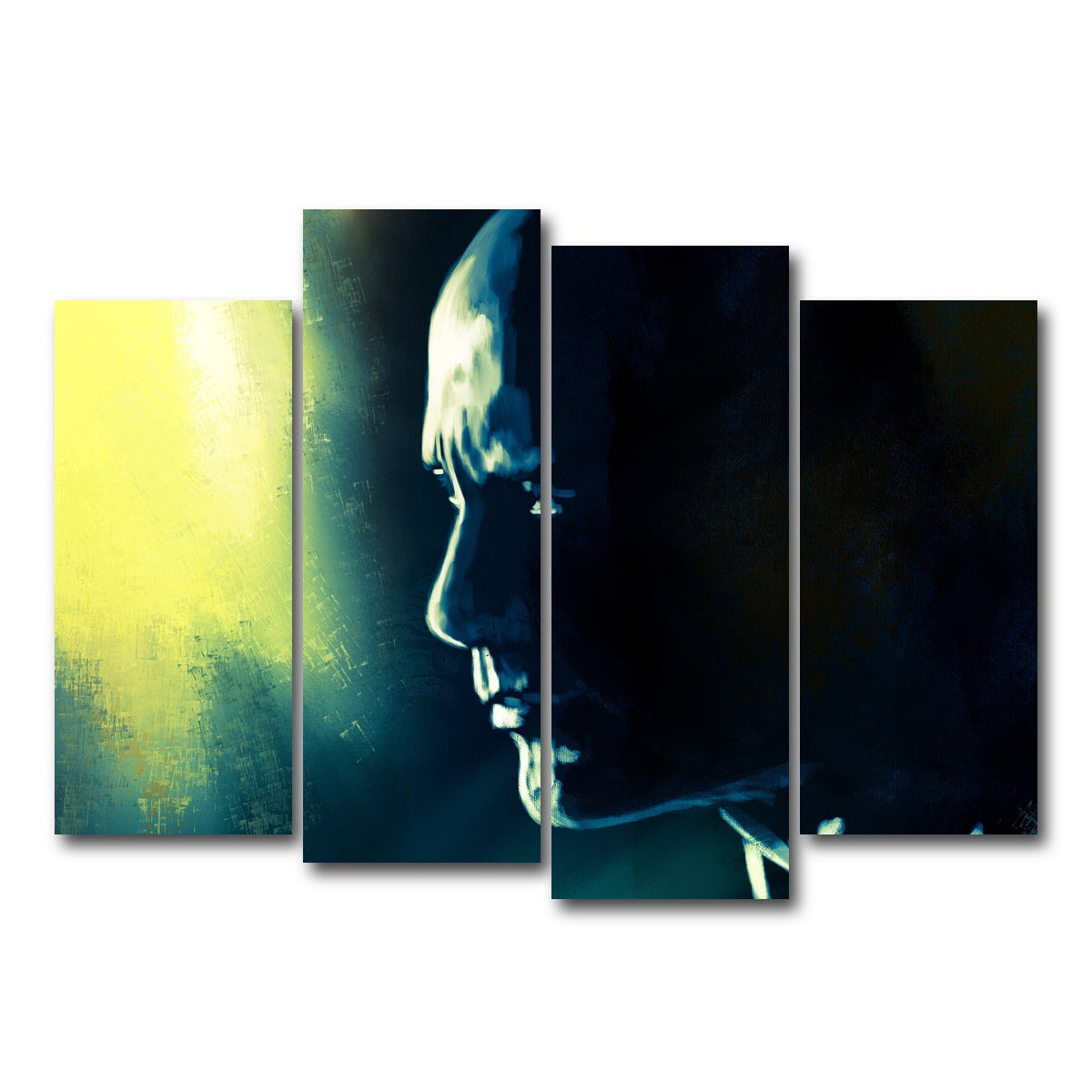 AUTO-MOCKUP WHITE | Dwayne 'The Rock' Johnson | 4 Piece | Gallery Wrap Canvas | group=4_normal