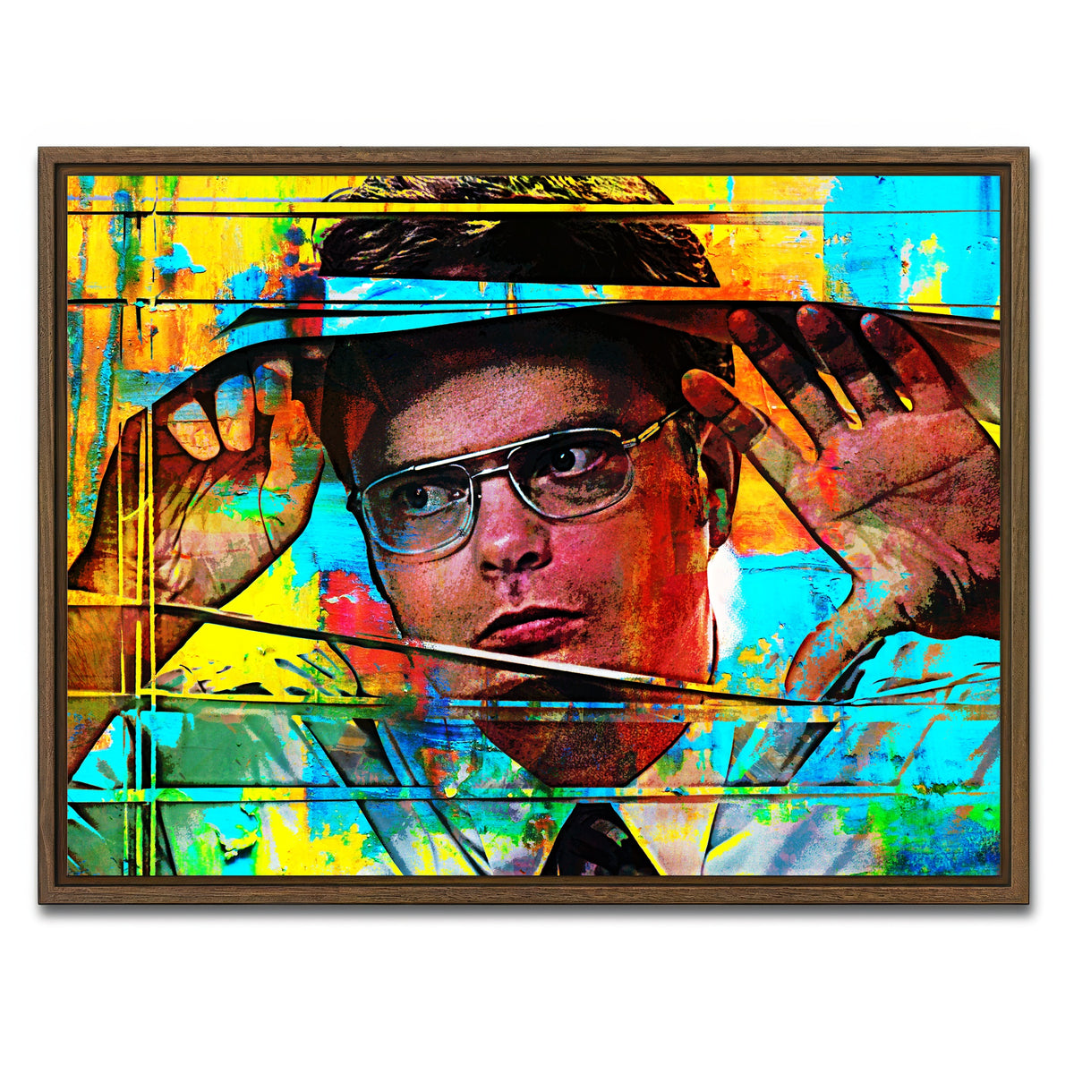 AUTO-MOCKUP WHITE | Dwight Schrute | 1 Piece | Walnut Framed Canvas | group=4x3