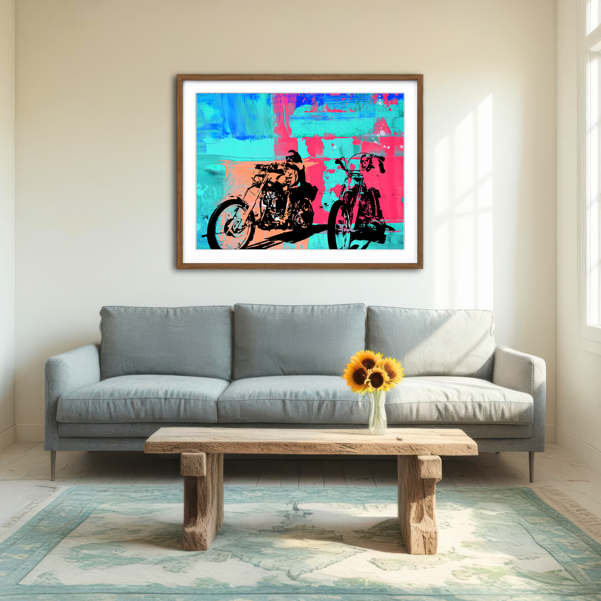 AUTO-MOCKUP ROOM | Easy Rider Blue Wall Art