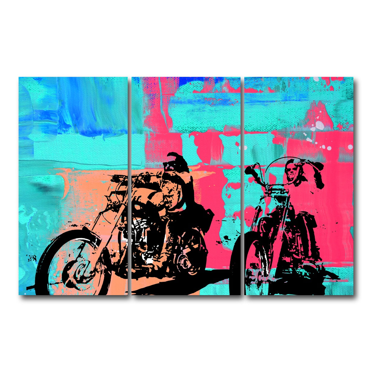 AUTO-MOCKUP WHITE | Easy Rider Blue | 3 Piece | Gallery Wrap Canvas | group=12x24