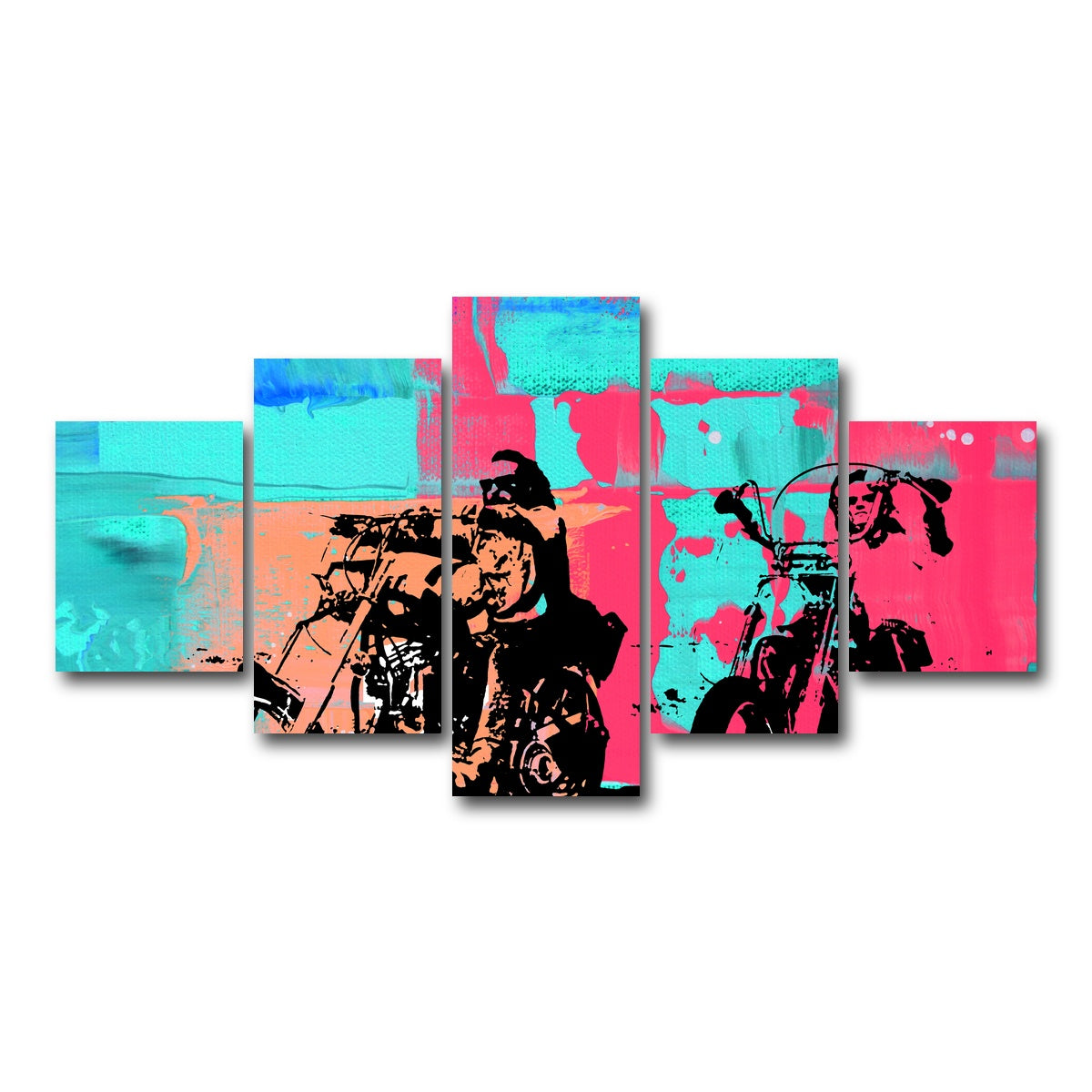 AUTO-MOCKUP WHITE | Easy Rider Blue | 5 Piece | Gallery Wrap Canvas | group=5_short