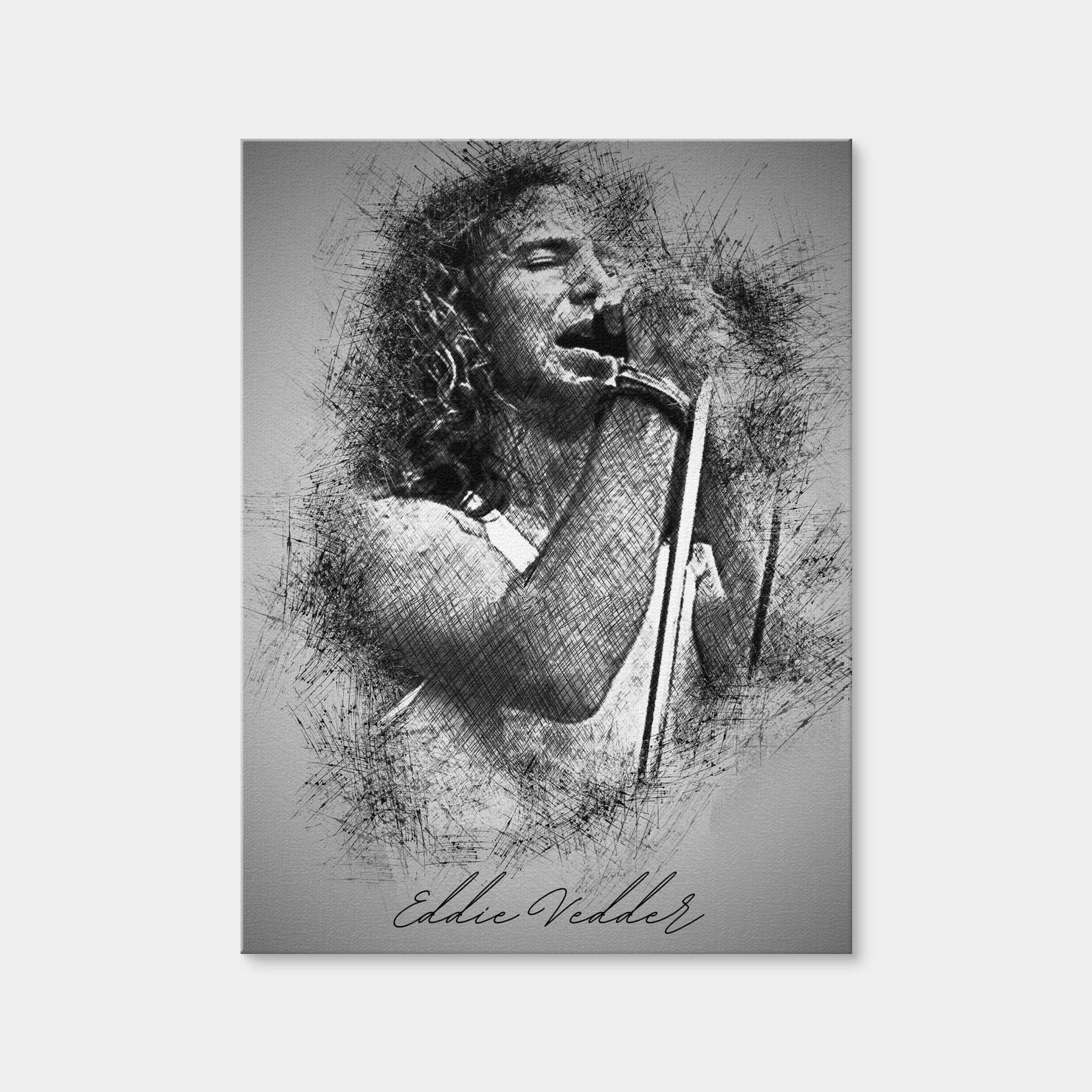 AUTO-MOCKUP WHITE | Eddie Vedder Sketch | 1 Piece | Gallery Wrap Canvas | group=3x4