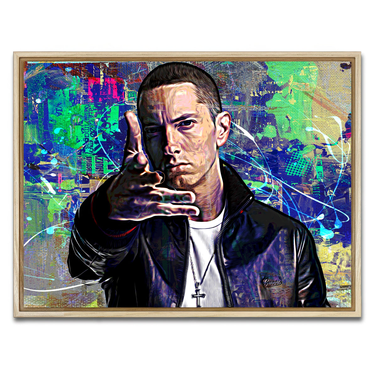 AUTO-MOCKUP WHITE | Eminem | 1 Piece | Natural Framed Canvas | group=4x3