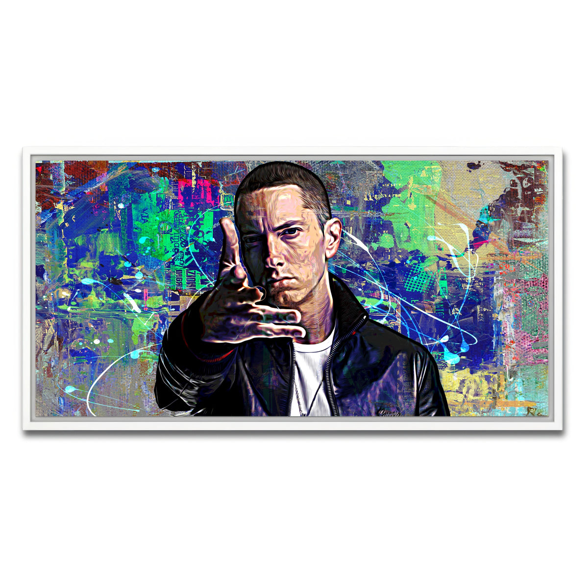 AUTO-MOCKUP WHITE | Eminem | 1 Piece | White Framed Canvas | group=2x1