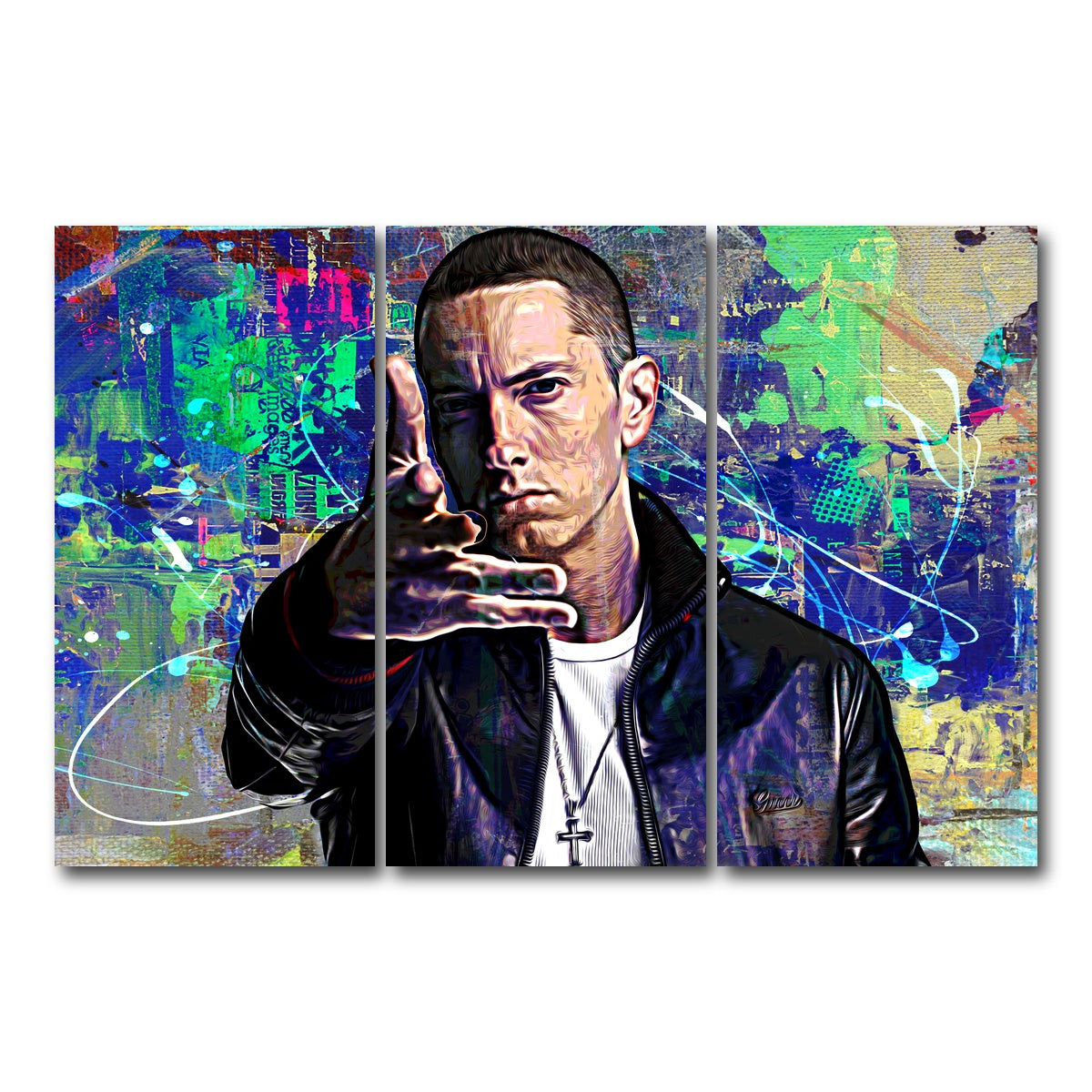 AUTO-MOCKUP WHITE | Eminem | 3 Piece | Gallery Wrap Canvas | group=12x24