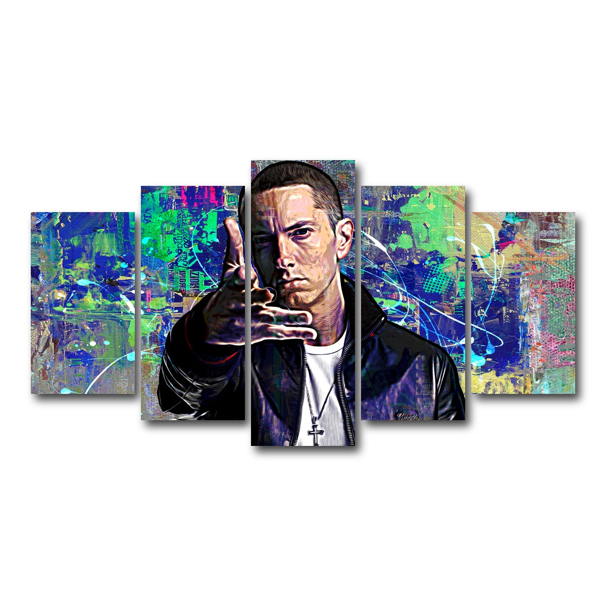 AUTO-MOCKUP WHITE | Eminem | 5 Piece | Gallery Wrap Canvas | group=5_normal