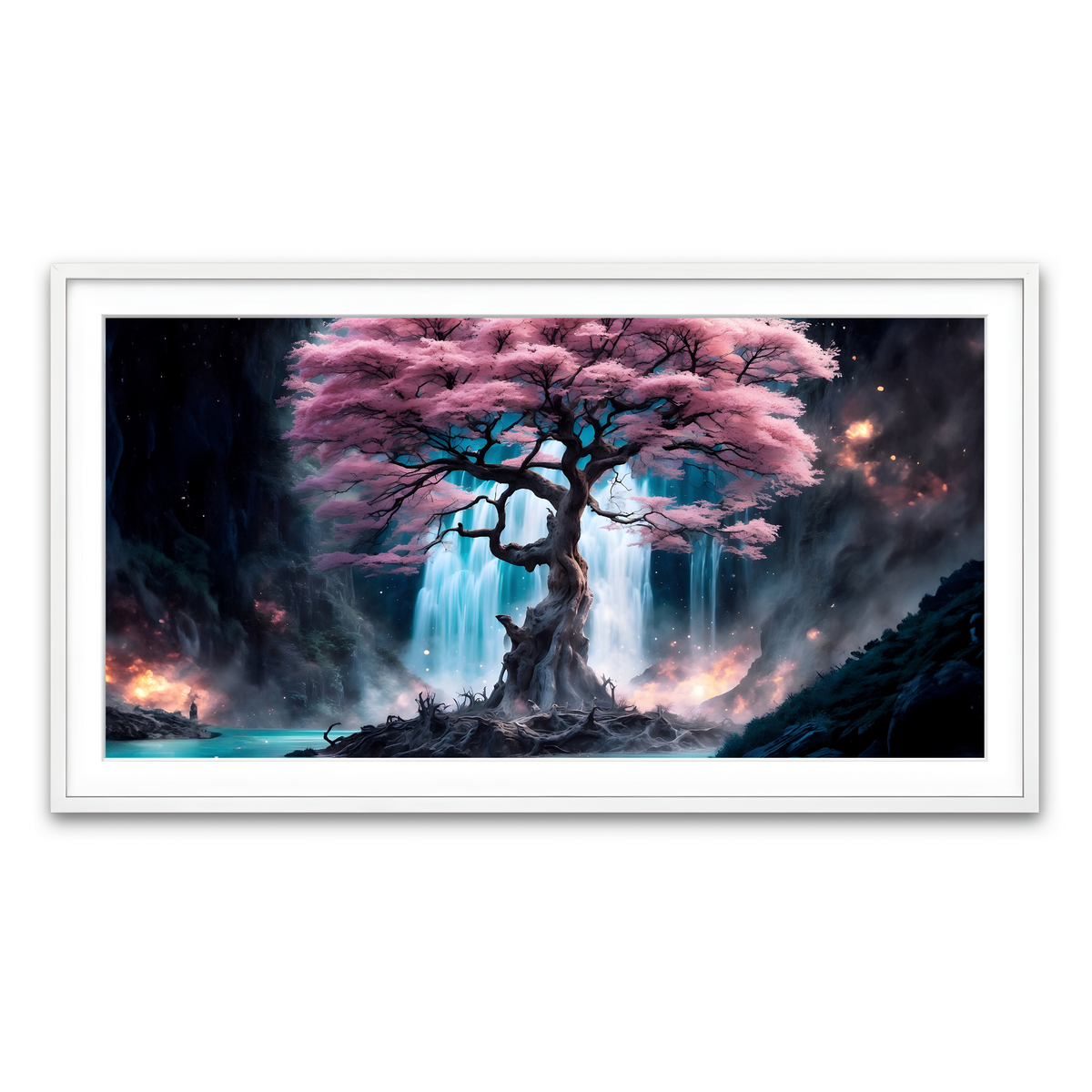 Framed Print 2x1 White