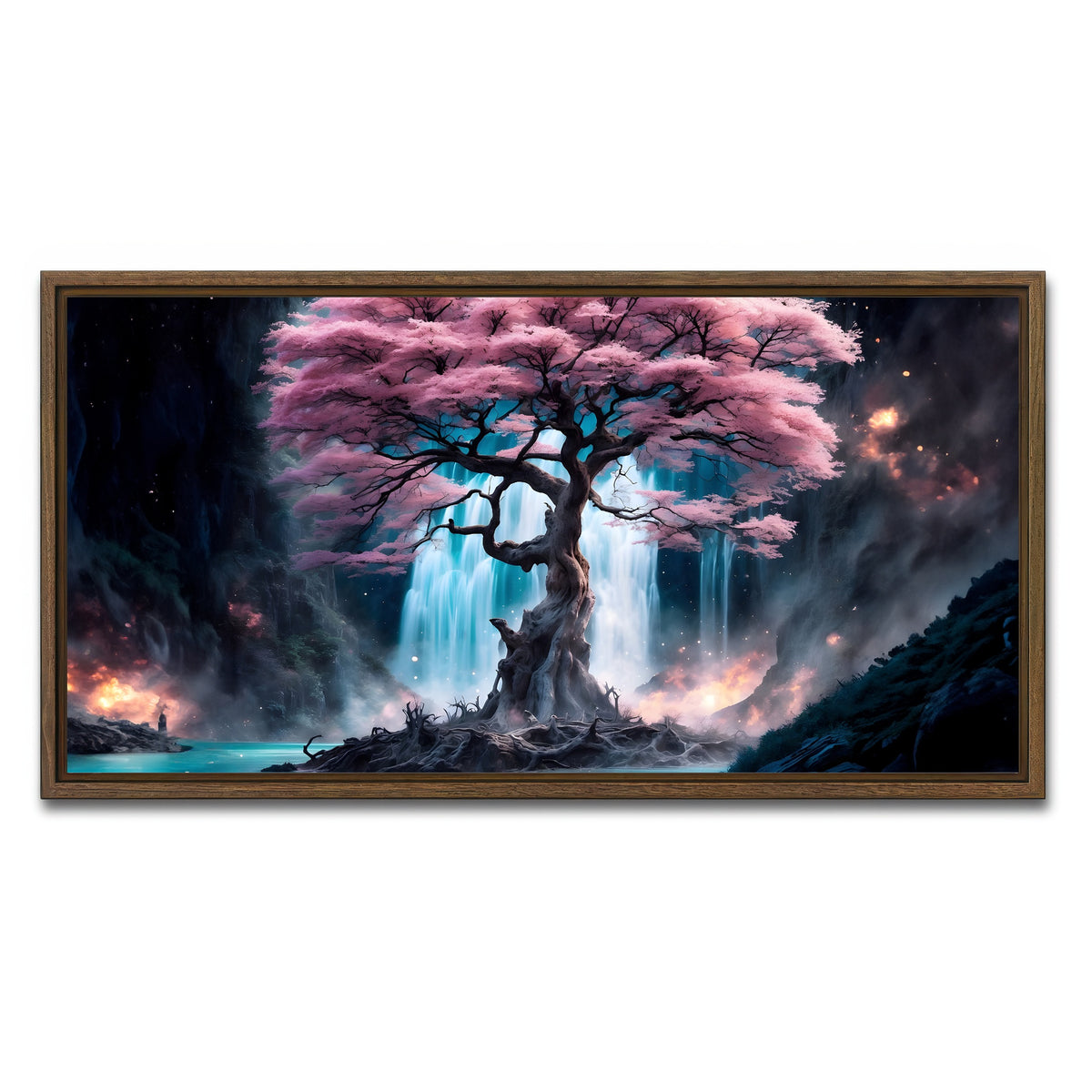 AUTO-MOCKUP WHITE | Enchanted Blossom | 1 Piece | Walnut Framed Canvas | group=2x1