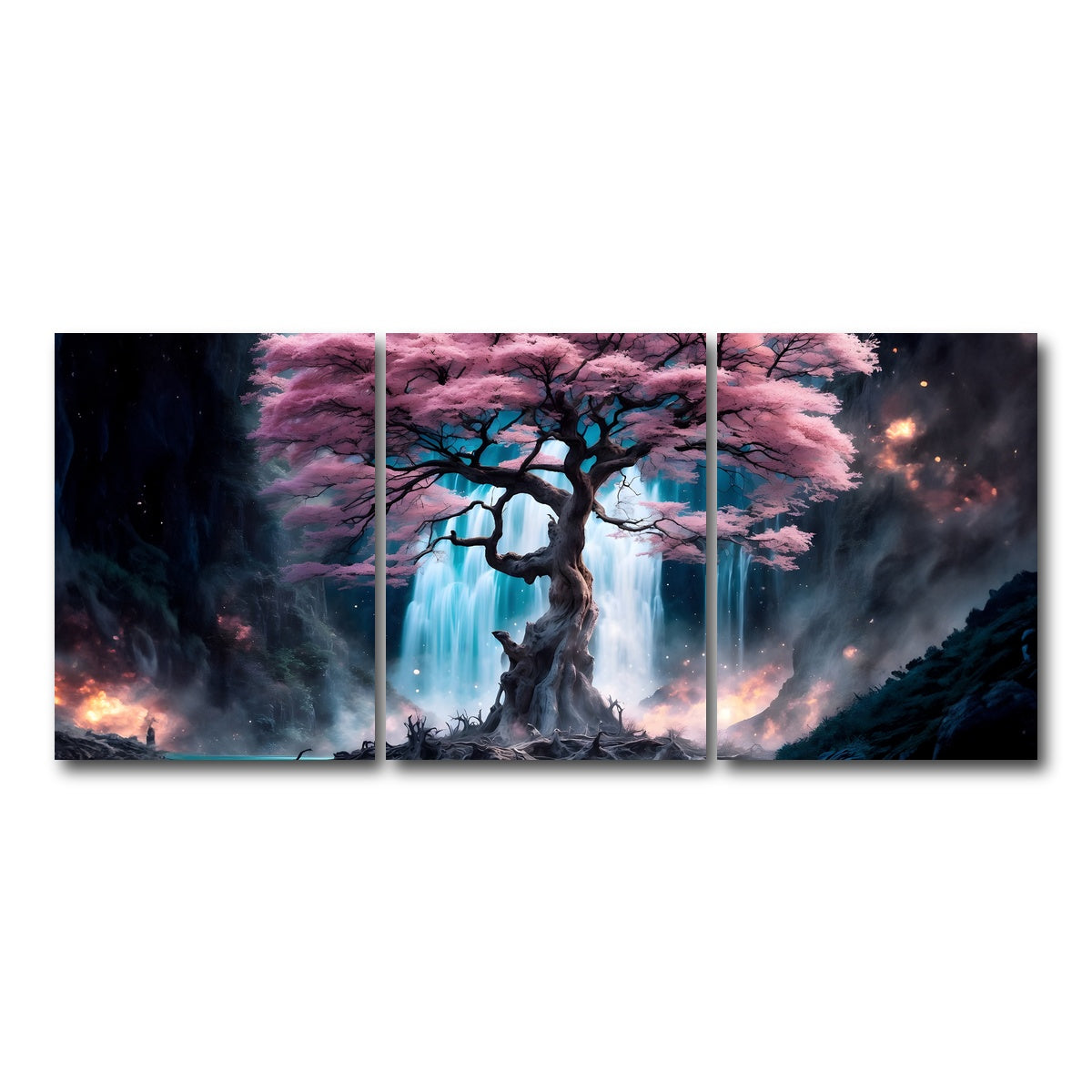 AUTO-MOCKUP WHITE | Enchanted Blossom | 3 Piece | Gallery Wrap Canvas | group=18x24