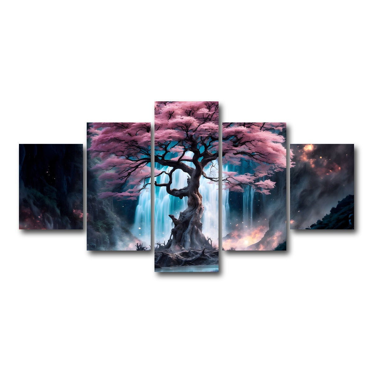 AUTO-MOCKUP WHITE | Enchanted Blossom | 5 Piece | Gallery Wrap Canvas | group=5_short