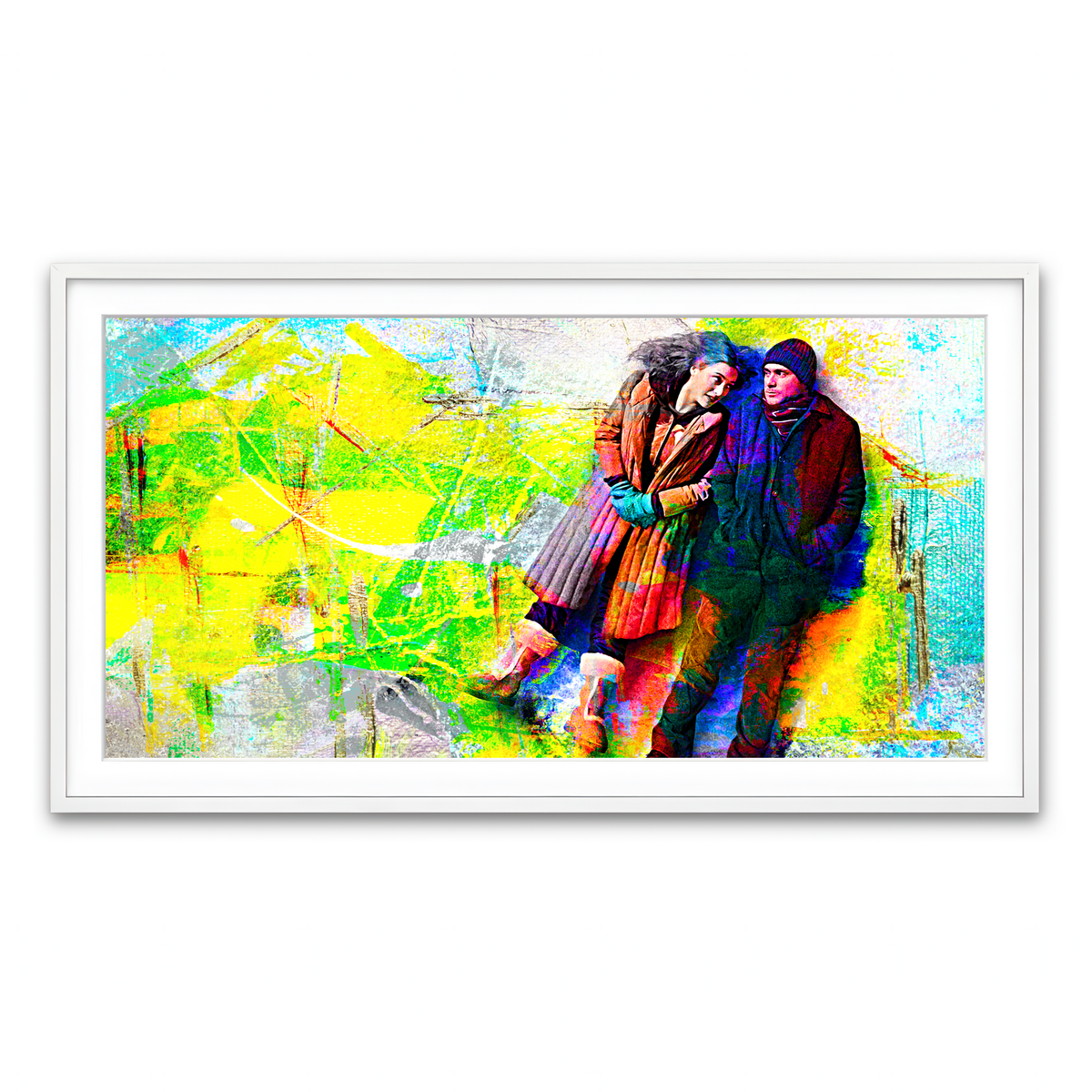 Framed Print 2x1 White