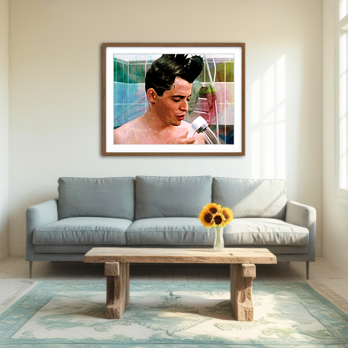 AUTO-MOCKUP ROOM | Ferris Bueller Shower Wall Art