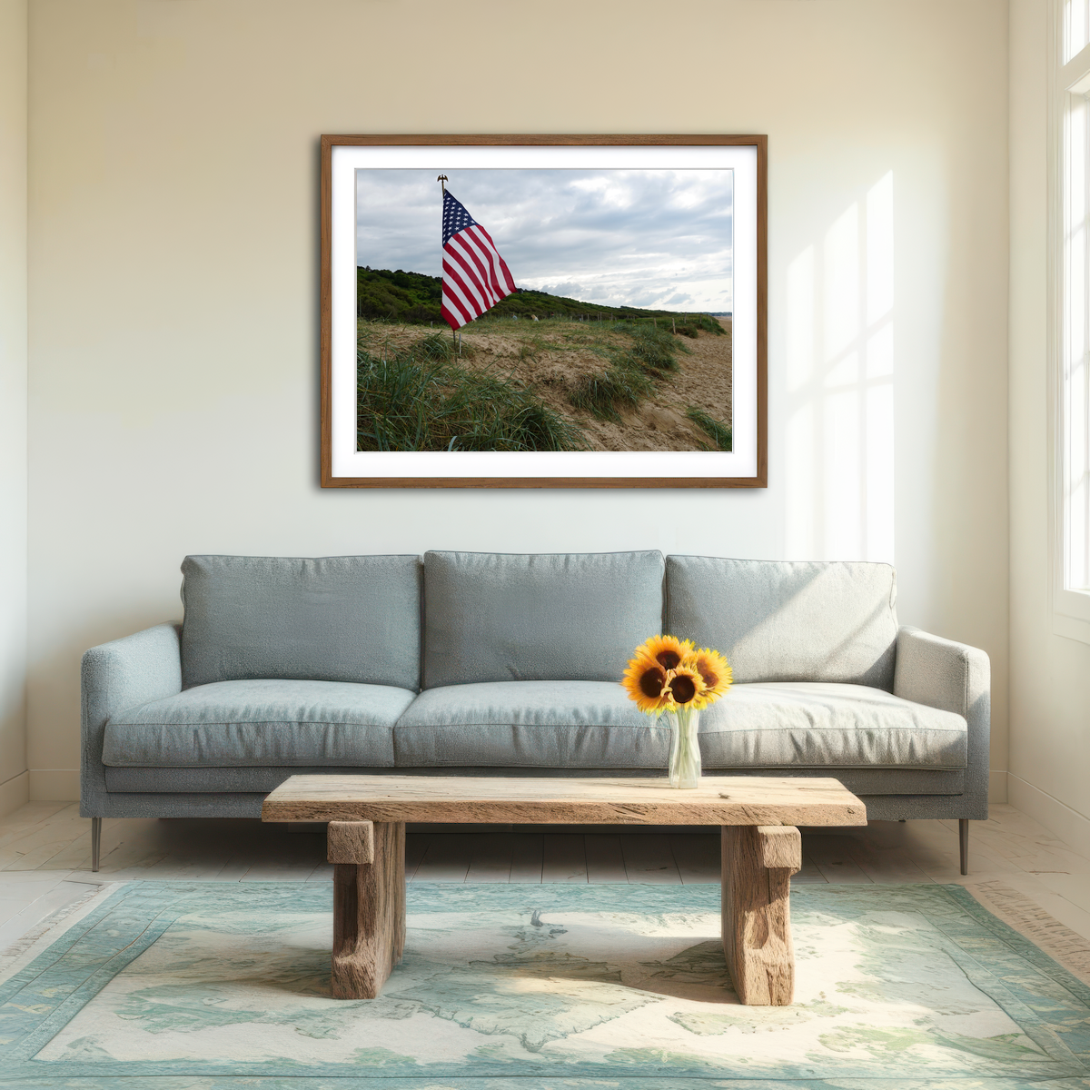 AUTO-MOCKUP ROOM | Flag On Omaha Beach Wall Art