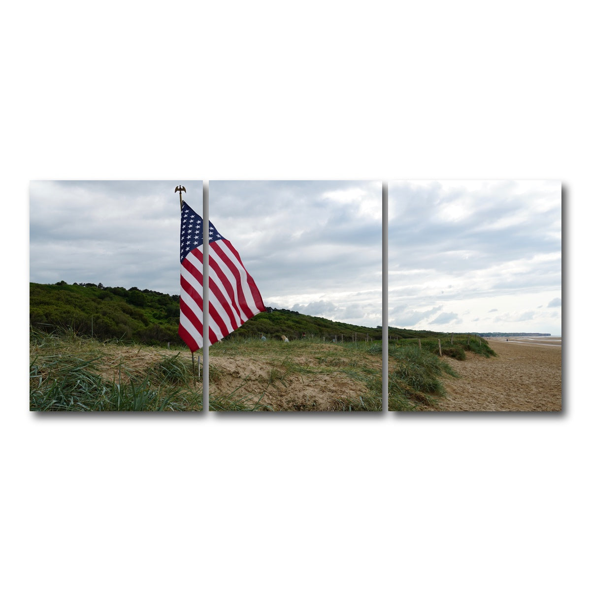 AUTO-MOCKUP WHITE | Flag On Omaha Beach | 3 Piece | Gallery Wrap Canvas | group=18x24