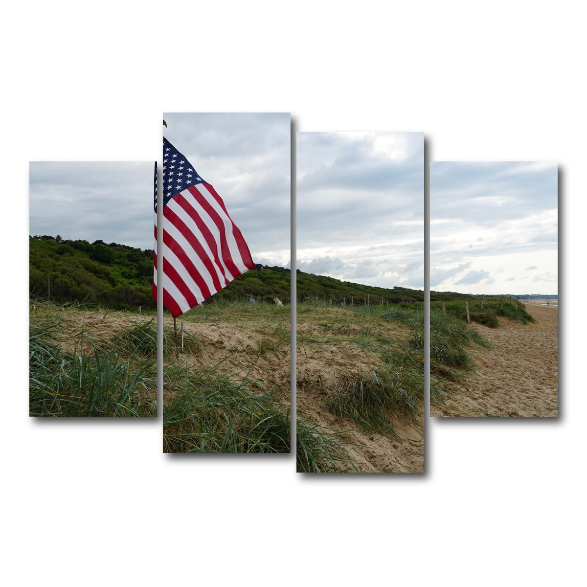 AUTO-MOCKUP WHITE | Flag On Omaha Beach | 4 Piece | Gallery Wrap Canvas | group=4_short
