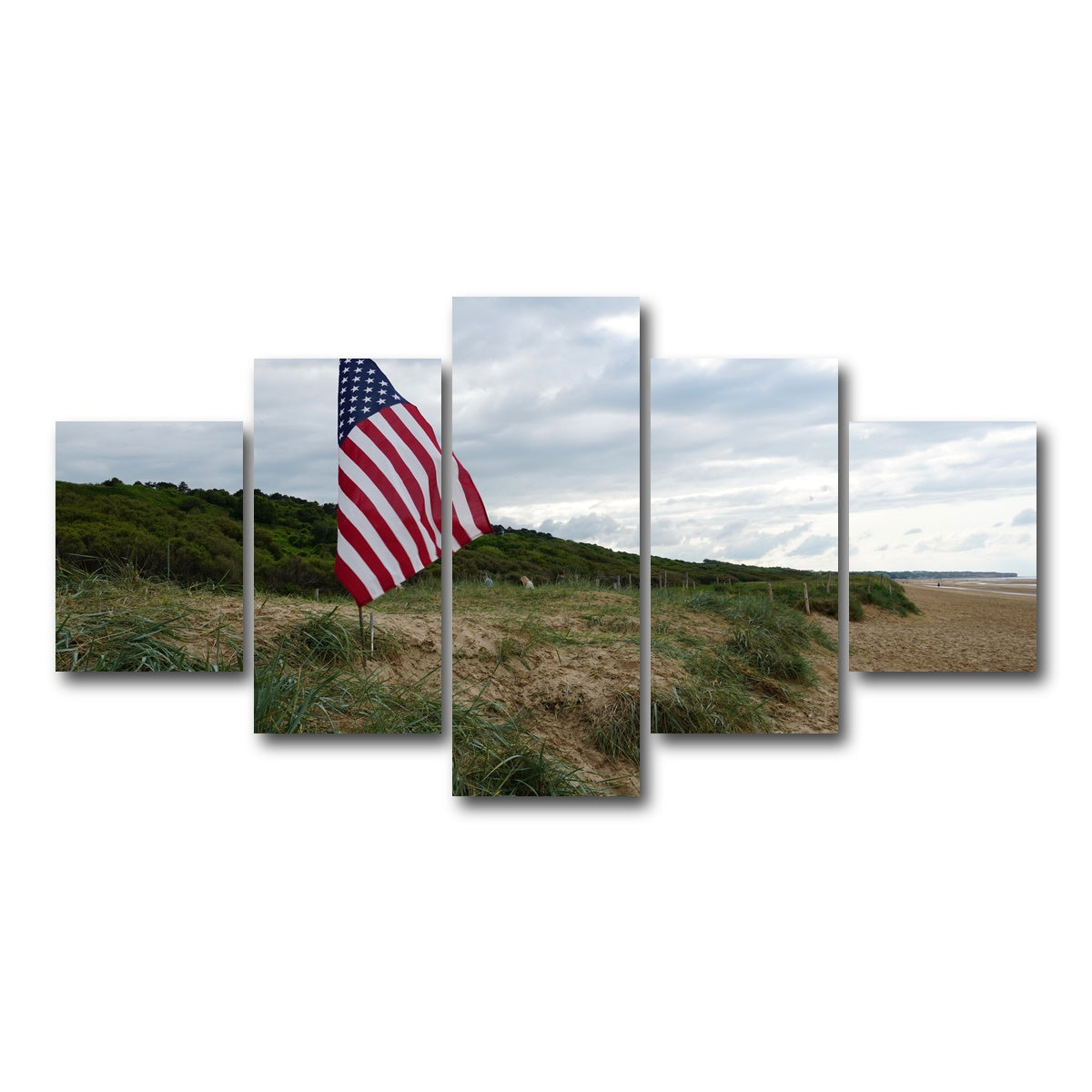 AUTO-MOCKUP WHITE | Flag On Omaha Beach | 5 Piece | Gallery Wrap Canvas | group=5_short