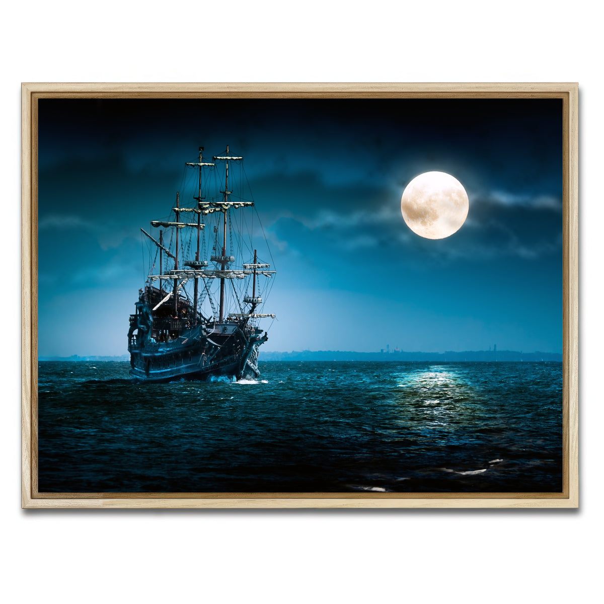 AUTO-MOCKUP WHITE | Flying Dutchman Moonlit | 1 Piece | Natural Framed Canvas | group=4x3