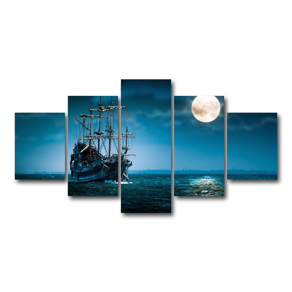 AUTO-MOCKUP WHITE | Flying Dutchman Moonlit | 5 Piece | Gallery Wrap Canvas | group=5_short