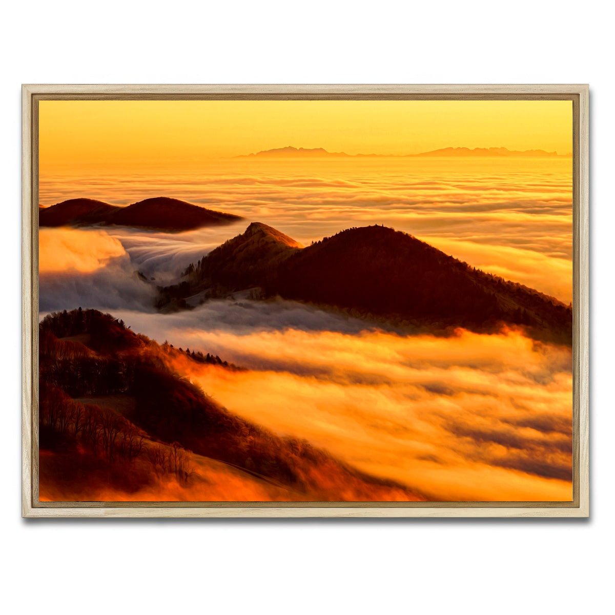 AUTO-MOCKUP WHITE | Foggy Sunset | 1 Piece | Natural Framed Canvas | group=4x3