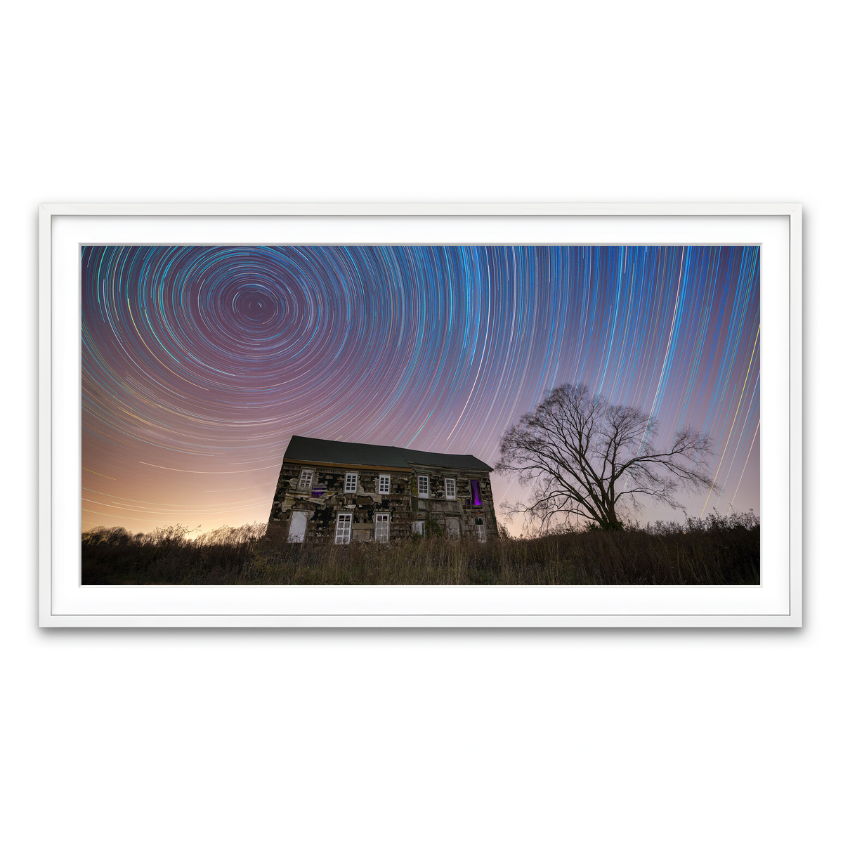 Framed Print 2x1 White