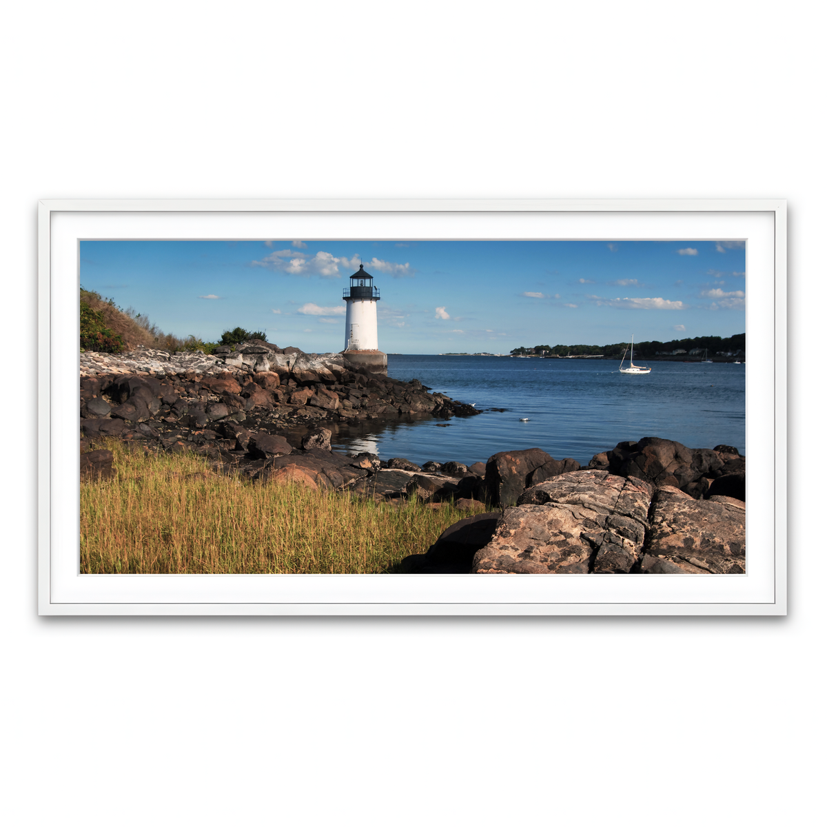 Framed Print 2x1 White