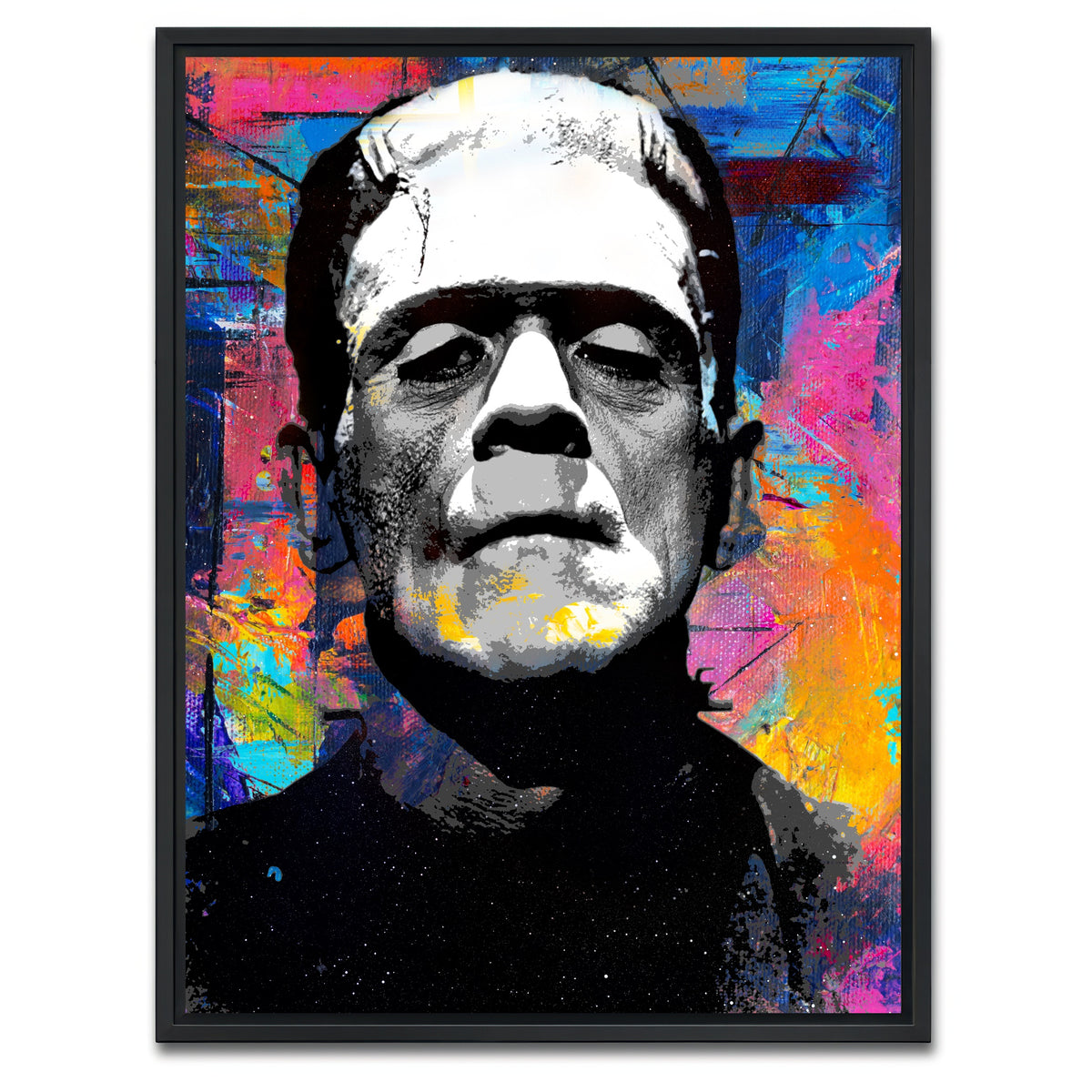 AUTO-MOCKUP WHITE | Frankenstein Colors | 1 Piece | Black Framed Canvas | group=3x4