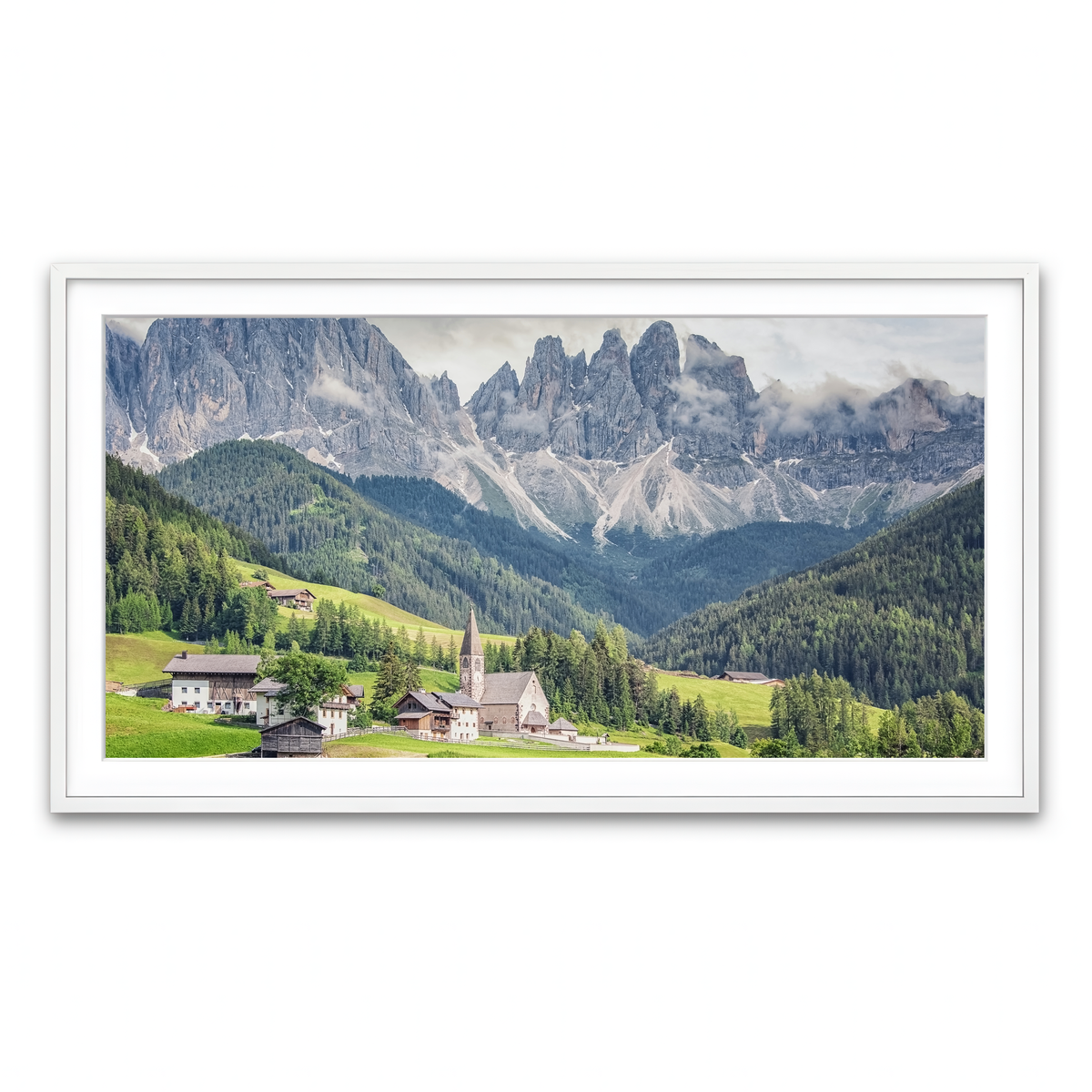Framed Print 2x1 White