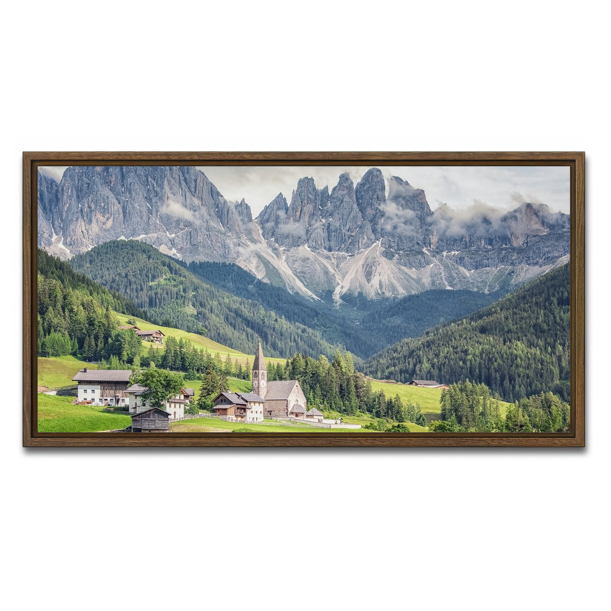 AUTO-MOCKUP WHITE | Funes Valley | 1 Piece | Walnut Framed Canvas | group=2x1