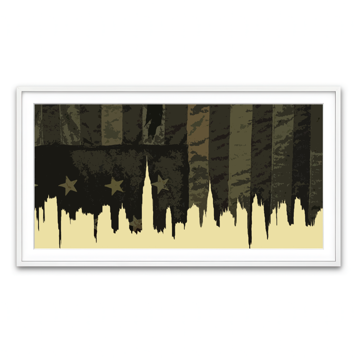 Framed Print 2x1 White