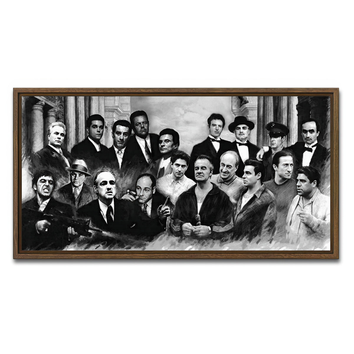 AUTO-MOCKUP WHITE | Gangsters | 1 Piece | Walnut Frame | group=2x1