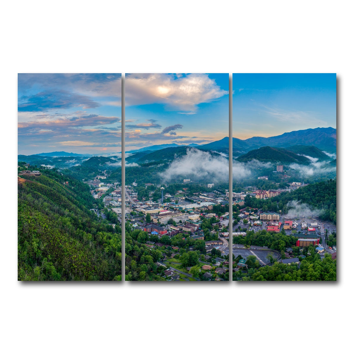 AUTO-MOCKUP WHITE | Gatlinburg Aerial | 3 Piece | Gallery Wrap Canvas | group=12x24