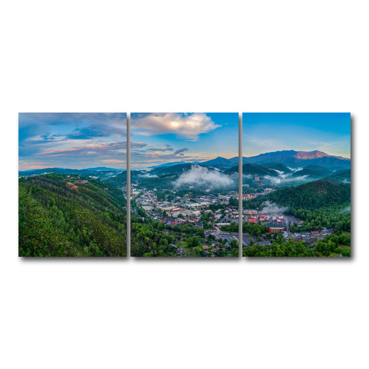 AUTO-MOCKUP WHITE | Gatlinburg Aerial | 3 Piece | Gallery Wrap Canvas | group=18x24