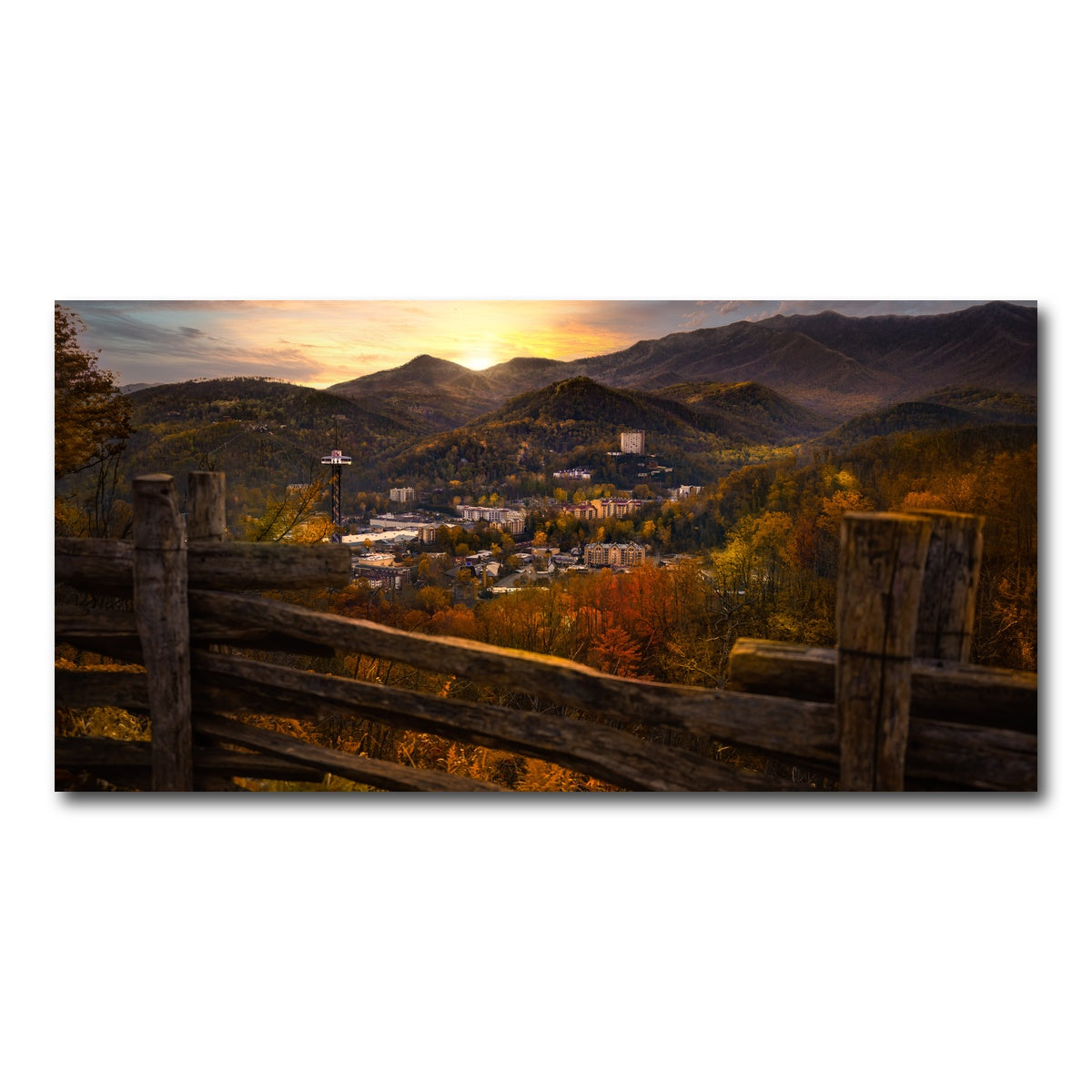 AUTO-MOCKUP WHITE | Gatlinburg Sunset | 1 Piece | Gallery Wrap Canvas | group=2x1