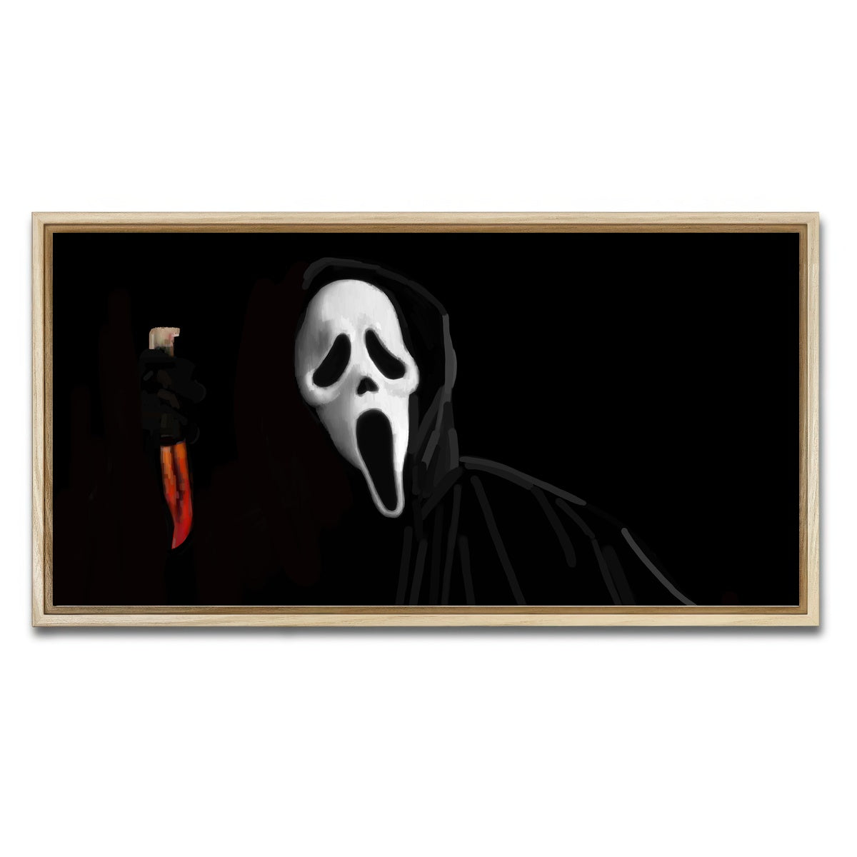 AUTO-MOCKUP WHITE | Ghostface | 1 Piece | Natural Framed Canvas | group=2x1