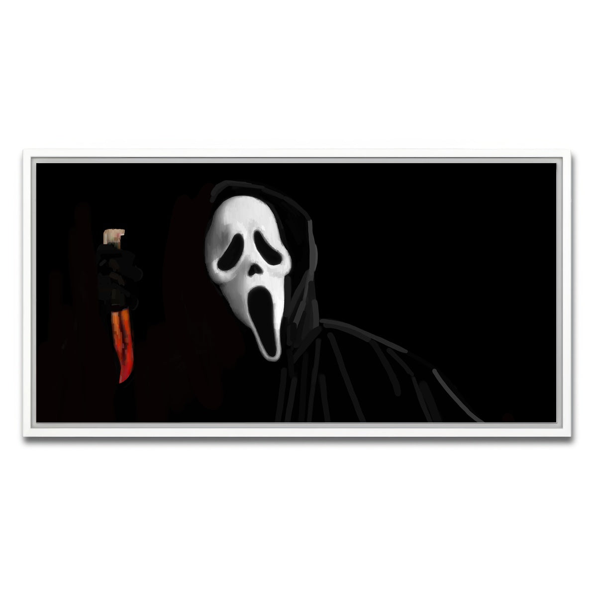 AUTO-MOCKUP WHITE | Ghostface | 1 Piece | White Framed Canvas | group=2x1