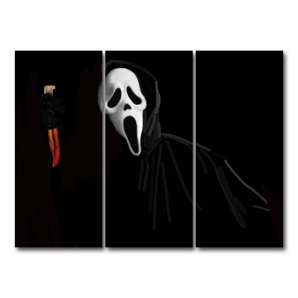AUTO-MOCKUP WHITE | Ghostface | 3 Piece | Gallery Wrap Canvas | group=8x18