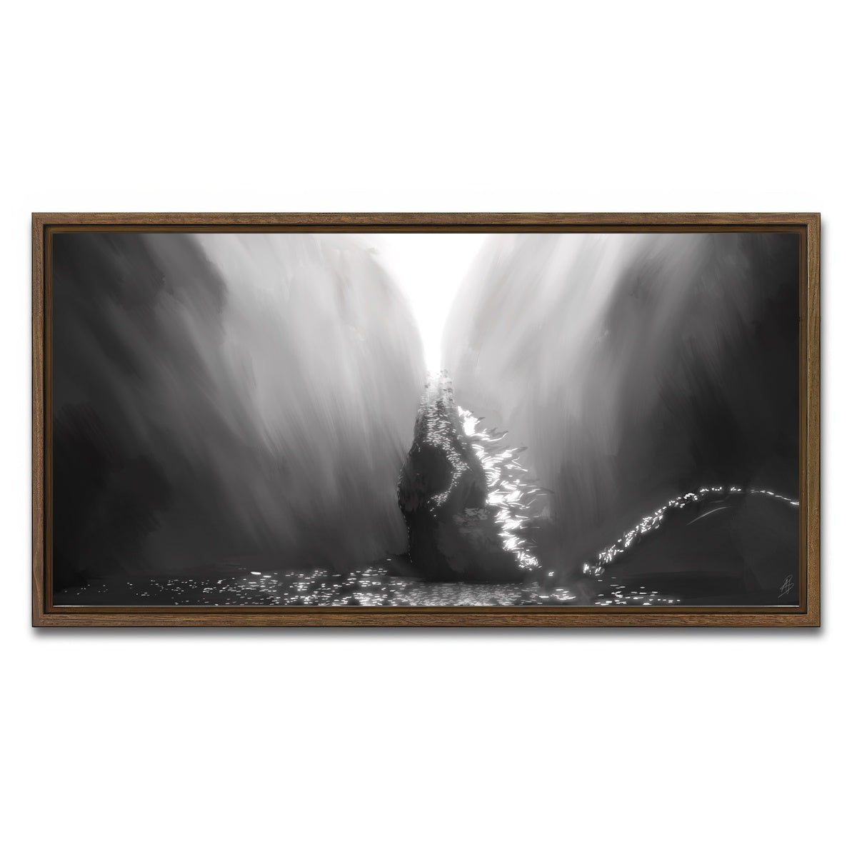 AUTO-MOCKUP WHITE | Gojira | 1 Piece | Walnut Framed Canvas | group=2x1