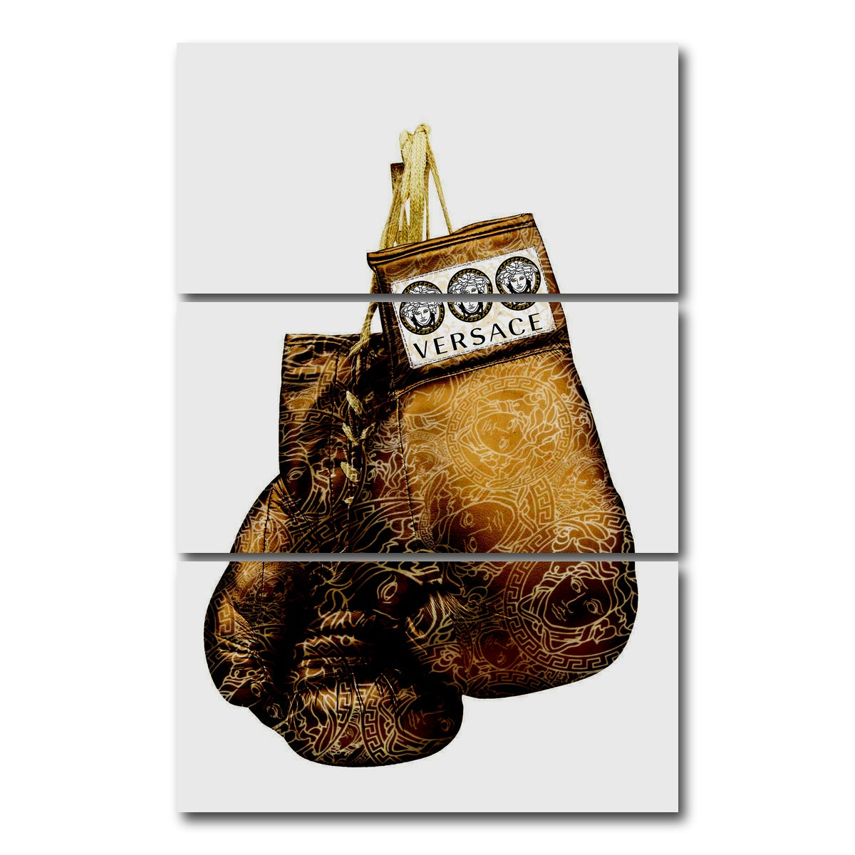 AUTO-MOCKUP WHITE | Gold Versace Gloves | 3 Piece | Gallery Wrap Canvas | group=12x24_stacked