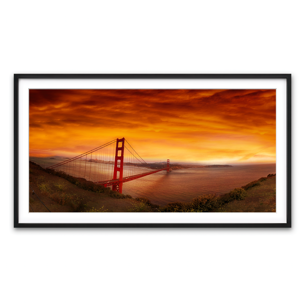 Golden Gate Bridge Sunset Wall Art