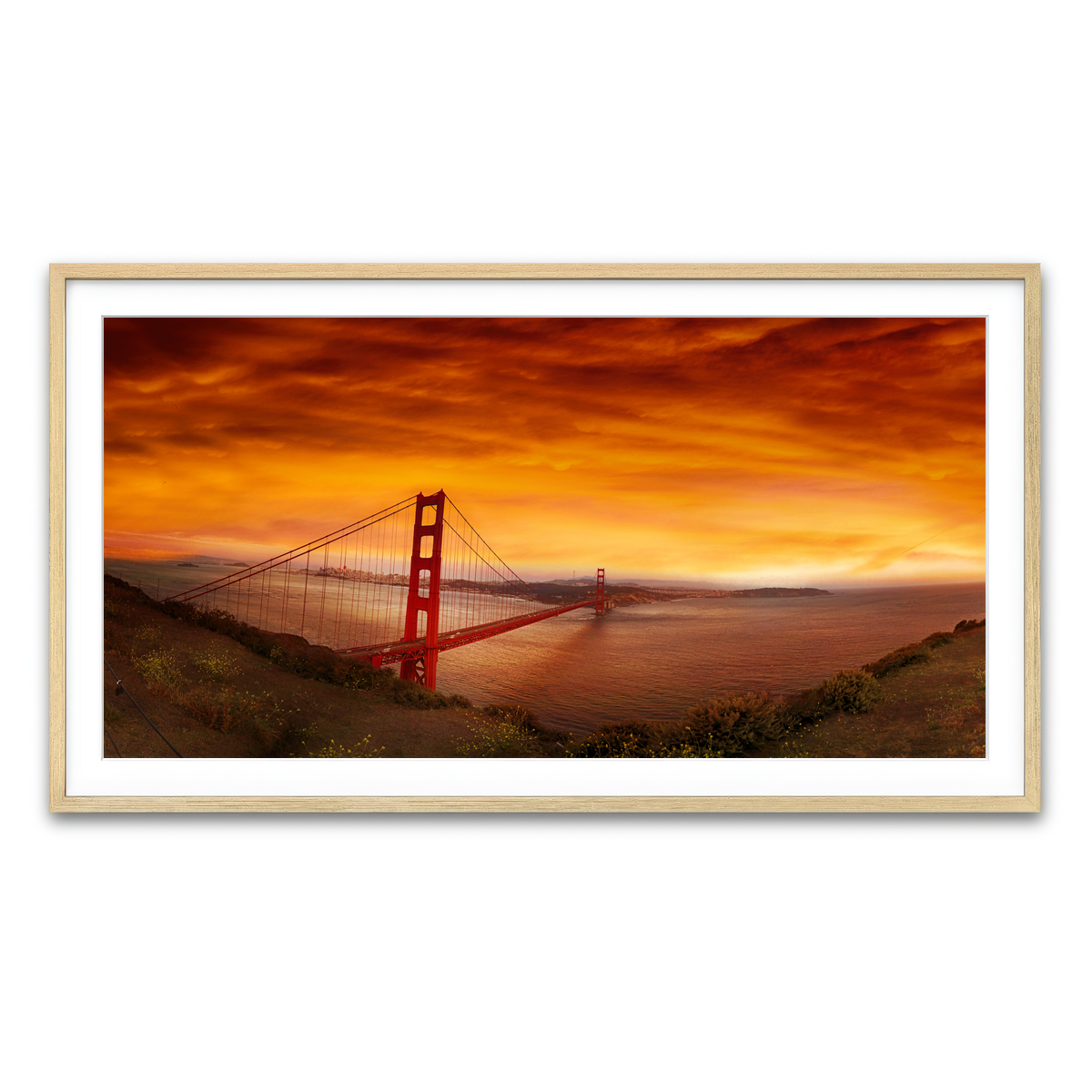 Golden Gate Bridge Sunset Wall Art