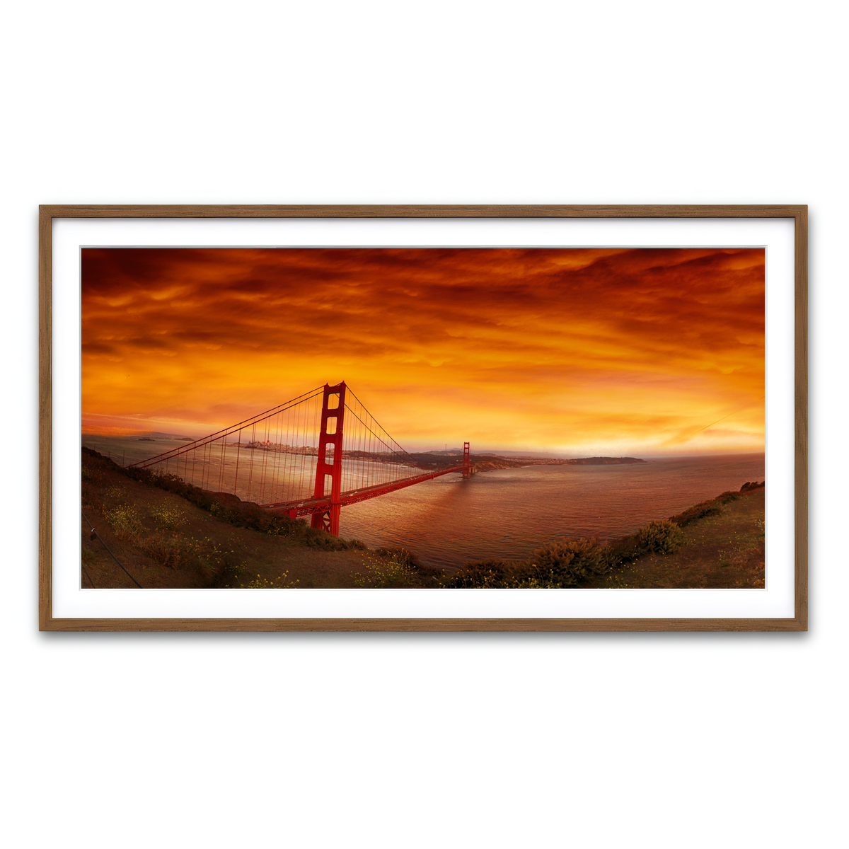 Golden Gate Bridge Sunset Wall Art