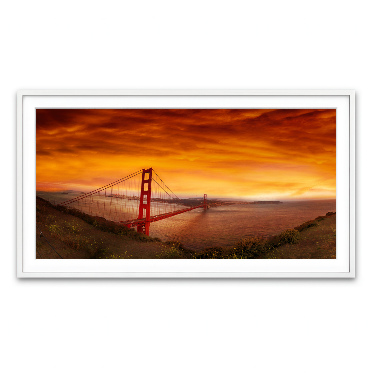 Golden Gate Bridge Sunset Wall Art