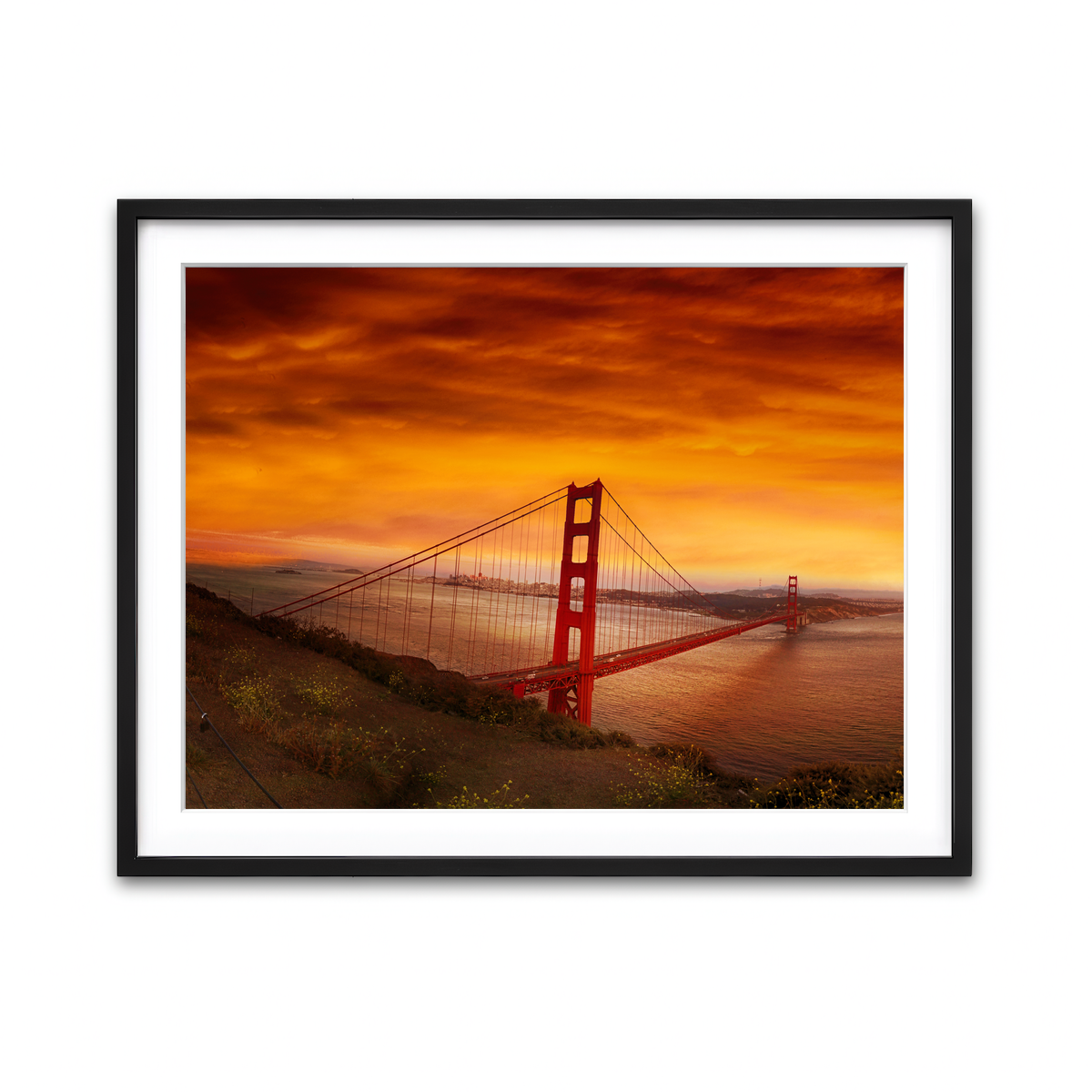 Golden Gate Bridge Sunset Wall Art
