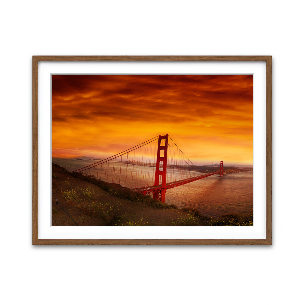 Golden Gate Bridge Sunset Wall Art