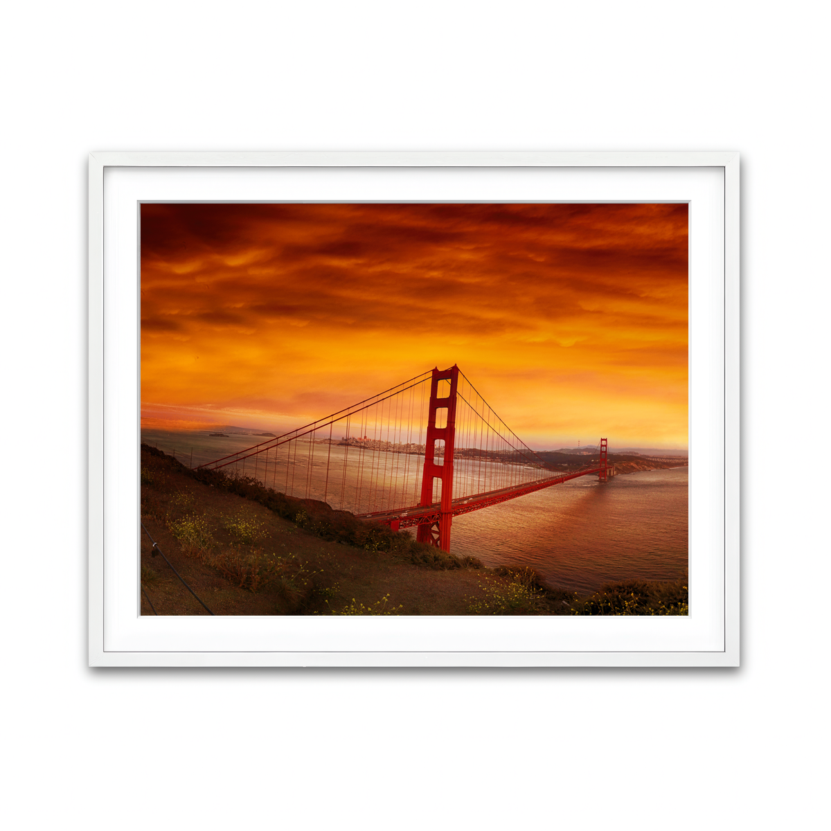 Golden Gate Bridge Sunset Wall Art