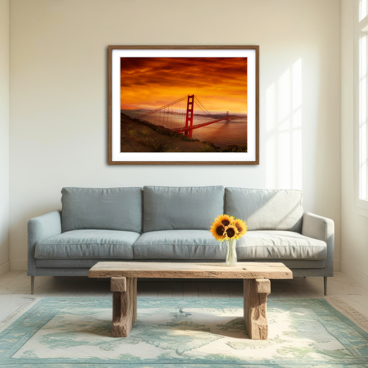 Golden Gate Bridge Sunset Wall Art