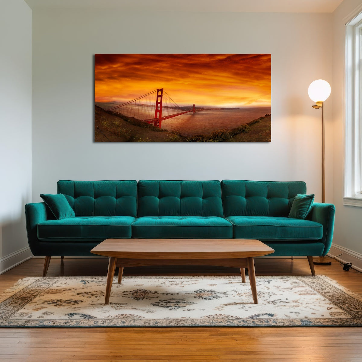 Golden Gate Bridge Sunset Wall Art